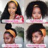 4GIRL4EVER Deep Wave Glueless Human Hair Wigs for Women Half Wig 180% Density Real Headband Wig Human Hair Curly Headband Wigs Brazilian Virgin Hair None Lace Front Wig(26 Inch)