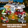 Camper Van Building Set, Compatible with Lego Rvs Camper Vehicles, Summer Beach Holiday Camping Car Building Toy with Light, Gift for Adults and Boys Girls Kids Teens 8-12 (924 PCS)
