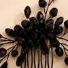 Kercisbeauty Wedding Bridal Black Hair Piece Handmade Side Hair Comb for Women Girls Halloween Cosplay Gothic Jewelry