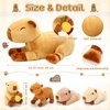PullCrease 5 Pcs Capybara Stuffed Animals 15.75'' Capybara Mommy with 4 Cute Babies Set Soft Capybara Plushies for Girls Birthday Christmas Party Gift(Lying)