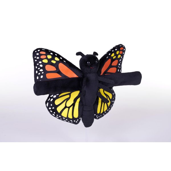 Wild Republic Huggers Glow Butteefly, Stuffed Animal, 8 Inches, Slap Bracelet, Plush Toy, Fill is Spun Recycled Water Bottles