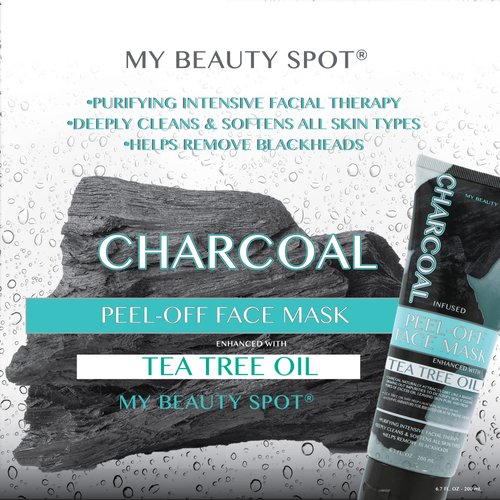 My Beauty Spot Charcoal Face Mask Peel-Off Face Mask Skin Care Black Head Remover for Face Infused with Tea Tree 6.7oz