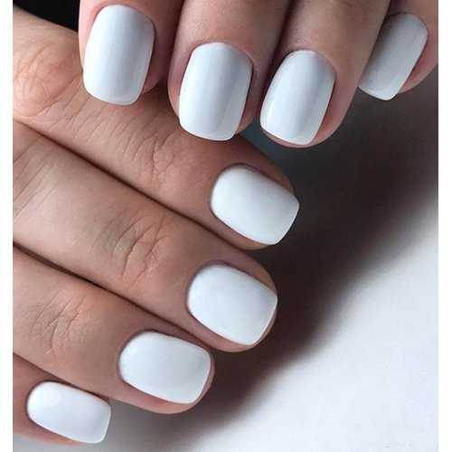 LoveOurHome Square Press-On Nails, 360pcs, Short, White, ABS, Full Cover, Glossy, False Nails & Glue for Women/Girls