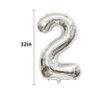 XLOOD Number 27 Balloons 32 inch Digital Balloon Alphabet 27 Birthday Balloons Digit 27 Helium Balloons Big Balloons for Birthday Party Supplies Wedding Bachelorette Bridal Shower, Silver Number 27th