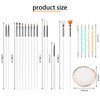 Dimeho 22pcs Nail Art Design Tools, 15pcs Painting Brushes Set with 5pcs Double Head Dotting Pens & 1 Resin Nail Art Palette Nail Art Brushes Kits Nail Art Cosmetic Mixing Tools
