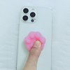 Cute Soft Gel Squishy Phone Grip, Squeezeable Phone Grip, Kawaii 3D Pink Paw Phone Holder Stand Compatible with iPhone and Kindle, Phone Charm and Accessories for Women