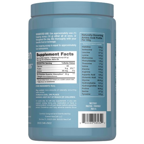 NeoCell Collagen Bio-Peptides Powder | 10oz | Super Hair, Skin, and Nails | Superior Absorption | Grassfed Protein Supplement | Advanced with 18 Essential Amino Acids |