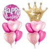 D Dywarm Pink Balloons Pink Birthday Set Of 2 Foil Helium Mylar Balloons,For Princess Birthday Party Decorations Baby Shower Supplies