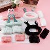 SuPoo 3pcs Snail Face Wash Headband and Wristband Set Pink Funny Makeup Headband Puffy Skincare Spa Head Bands Cute Wrist Towels Hair Band for Washing Face Hair Wrap Hair Accessory