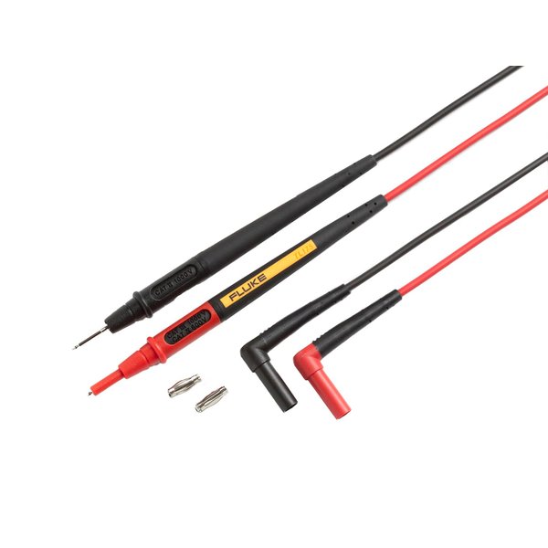 Fluke TL175E TwistGuard Double Insulated Silicone Test Lead Set with Removable 4mm Lantern Tips, 2mm Diameter Probe Tips