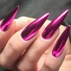 1 Jar Hot Pink Chrome Nail Powder Magic Metallic Mirror Effect for Gel Nails Art Design Holographic Magenta Red Nail Glitter Pigment Powder Reflective Manicure Dust Decoration with Tool