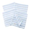 MukoTowel Double Gauze Striped, Face Towel, Senshu Towel, Thin, Made in Japan, Quick Dry, Set of 4 Towels, Pale Pink