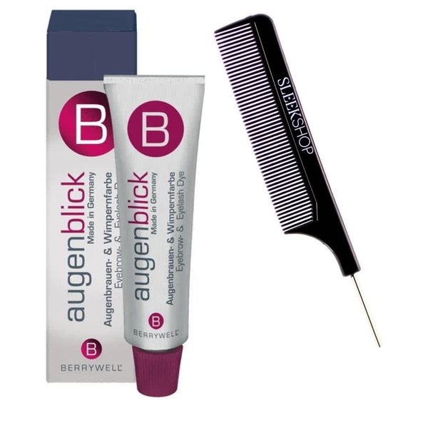 yper BerryweII AugenBlick Hair Color, Augen Blick Hair Dye Colour (w/SIeekshop Steel Pin Rat Tail Comb) Berry WeII Haircolor, Made in Germany (#3 Natural Brown, 0.51 oz)