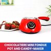 Total Chef Chocolatiere Electric Melter with 32-Piece Accessory Kit for Chocolate and Candy Melts, 8.8 oz (250 g), Fondue Pot, DIY Candy Maker for Dessert, Special Occasion, Romantic Dinner, Red