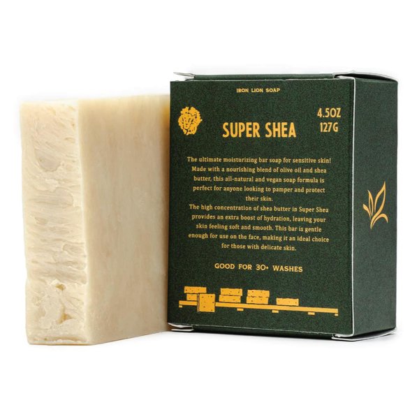 Iron Lion Soap - Super Shea Body Soap - Plant Based, Vegan, Handmade Organic Bar Soap - Bath Soaps for All Skin Types