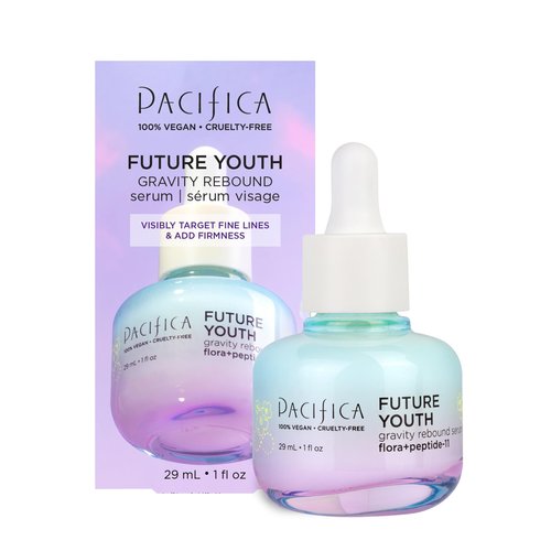 Pacifica Beauty, Future Youth Gravity Rebound Serum, Multi Peptide Complex, Ectoin, Lightweight, Improve Fine Lines, Anti-Aging, Firming, Bouncy Youthful Skin, Vegan, Cruelty Free