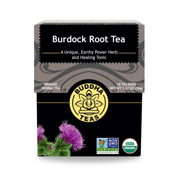 Buddha Teas - Burdock Root - Organic Herbal Tea - For Health & Wellbeing - With Antioxidants, Minerals & Vitamin C - Caffeine Free - 100% Kosher & Non-GMO - 18 Tea Bags (Pack of 1)