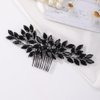 Missgrace Women's Handmade Gothic Black Full Rhinestones Side Hair Comb for Prom Party Special Occasion Punk Headpiece, Black 3