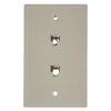 Leviton 40244-T Standard Telephone Wall Jack, Light Almond