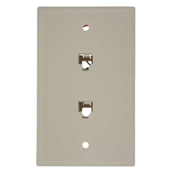 Leviton 40244-T Standard Telephone Wall Jack, Light Almond