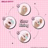 Hamee Hello Kitty Cute Mochi Donut SquiSHU Squishy Toys - Slow Rising Squishy Toy Keychain for Party Favors, Stress Ball, Birthday Gifts, Kawaii Squishy for Kids, Girls, Boys, Adults - Pink