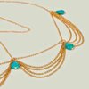 Yheakne Boho Turquoise Headband Gold Layered Tassel Head Chain Gypsy Hair Chain Festival Wedding Headpieces Decorative Headdress Hair Accessories for Women and Teen Girls Gifts