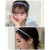 JELIEE 7 Pack Different Designs Headbands Fashion Headbands for Women Non Slip Flower Headband Cute Pearl Headbands for Girls Twisted Headband Blue White Solid Headbands Set
