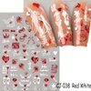 Valentines Day Nail Art Stickers Decal Red Heart Nail Sticker Valentines Nail Decorations 3D Self-Adhesive Red White Rose Love Heart Lip Nail Design for Acylic Nail Manicure Decor 6sheets