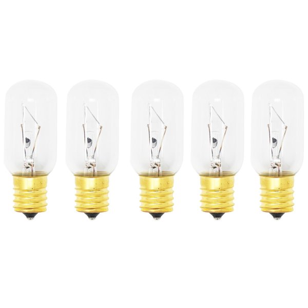 5 Replacement Light Bulbs for GE JVM1540DN1WW, GE JVM1540DN1BB, GE HVM1540DN1BB, GE WB36X10003, GE JVM1750SM1SS, GE JVM1540SP1SS, Hotpoint RVM1535DM2BB, GE JVM1540SN1SS, GE JVM1540DP1WW