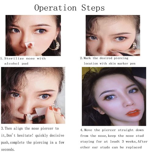 AM RONG MAGIC Self Nose Piercing Gun Self Nose Piercing Gun Kit Safety Nose Piercing Gun Kit Tool,Self Ear Piercing Gun … …