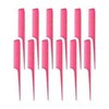 Krest Cleopatra 8-1/2 inch Rattail Combs Extra Fine Tooth. Rat Tail Comb Model #441. Color Neon Pink. 1 Dozen.