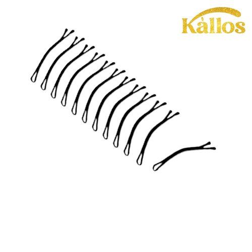 Kàllos 24-Pack Curved Black Hair Pins Elegance Stylish Bobby Hair pins for Effortless Management and Precise Styling for manage all types of hair. (24 Pack)