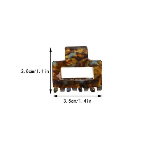 6 Pcs Small Square Hair Claw Clips Non Slip Hair Clamps Tortoiseshell Acetate Leopard Jaw Clip Celluloid French Hair Barrettes for Women Girls