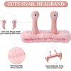 SuPoo Light Pink Snail Face Wash Headband Funny Skincare Spa Headband Cute Alien Puffy Makeup Headbands for Women Stretchy Antenna Eyes Hair Wrap Hair Band for Washing Face Hair Accessories