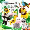 noonimum Craft Sewing Kit for Teens, Learn to Make Your Own Woodland Felt Animals First Sew Kit Beginner DIY Arts Set, Plush Craft Easy Sewing Stuffed Animals for Kids Girls Boys, Set of 7