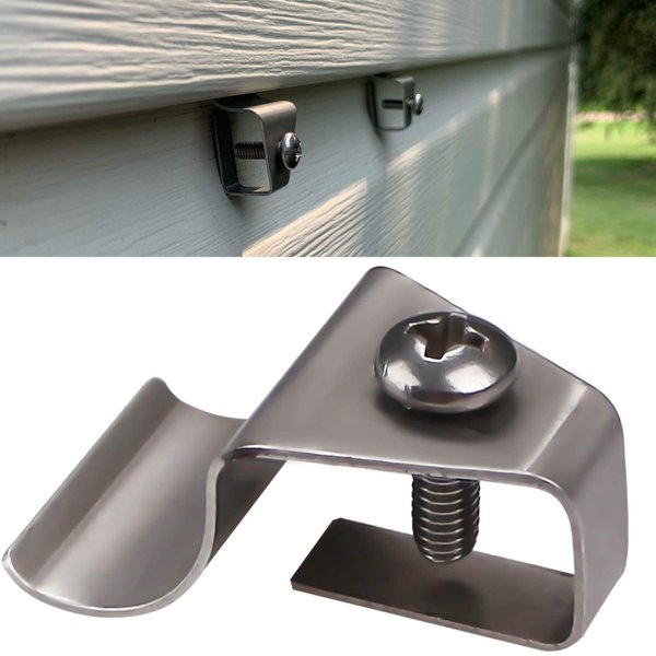 No-Hole Needed Vinyl Siding Clips Hooks Hanger for Hang Solar Powered Lights on Vinyl Siding with No Nails No Drilling, Easy Removal (10 Pack)