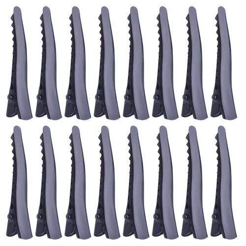 100pcs 45mm Black Alligator Hair Clips Metal Duckbill Hairpins Professional Non-slip Single Prong Curl Clips Teeth Bows Hairclips Hairdressing Salon Styling Hair Grip DIY Accessories for Women Girls