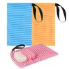 Linkidea 3 Pack Stripes Soap Bag for Soap Bars, Exfoliating Sponge Body Scrubber Shower Soap Holder with Lanyard, Mesh Soap Saver Pouch for Bath Bar Soap, Foaming & Drying Soap Bags Bulk Pack