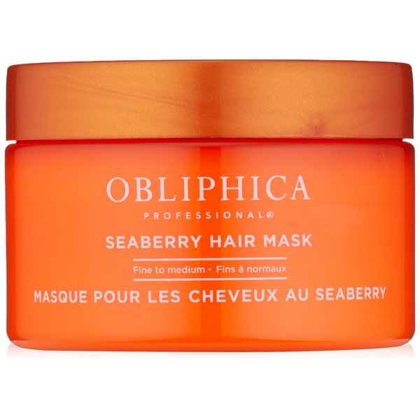 Obliphica Seaberry Hair Mask - Deep Conditioning Hydrating Treatment for Dry and Damaged Hair - Fine, Frizzy, and Color-Treated Hair - 8.5 Ounce (Pack of 1)