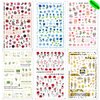 Flower Nail Art Stickers Decals 6Sheets Spring Rose 3D Self-Adhesive Nail Stickers Flowers Rose Butterfly Design Nail Decals for Nail Art Women Girls Acrylic Nails Decorations DIY Nail Art Supplies