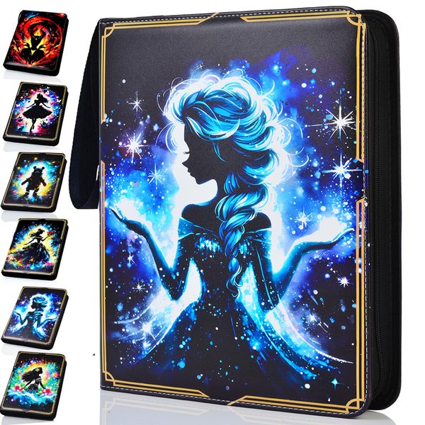 KarlyPro Trading Binder Compatible with Lorcana Cards 990 Pockets Collectible Card Holder for MTG other TCG Trading Cards with 55 Sleeves(LOR-3)