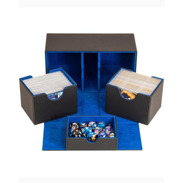 Infinity Vault Sideloader 200 - Double Deck Box with Dice Tray - Made to Protect 200+ Double Sleeved Cards - Great MTG Commander Deck Box with Spacious Sideloading Card Trays
