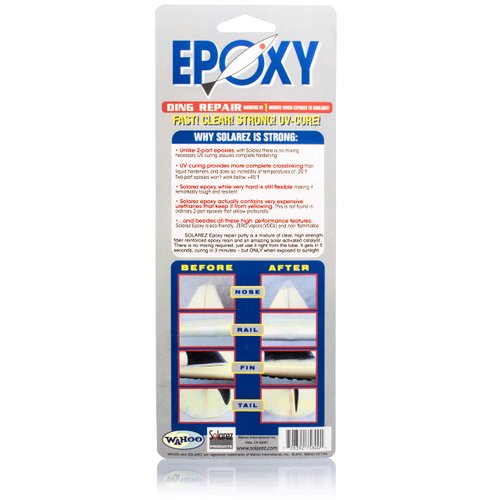 SOLAREZ UV Cure Epoxy Ding Repair Resin (2 oz) w- 60/40 grit sand pad ~ SUP Paddle-board & Surfboard Repair ~ No Yellowing, Eco-Friendly (ZERO vapors) Made in The USA