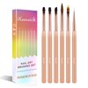6Pcs Nail Art Brush Set - Nail Design Tool Including Nail Liner Brush, Ombre Brush, Nail Gel Polish Painting Brush Drawing Pen for Home Use and Professional Nail Salon