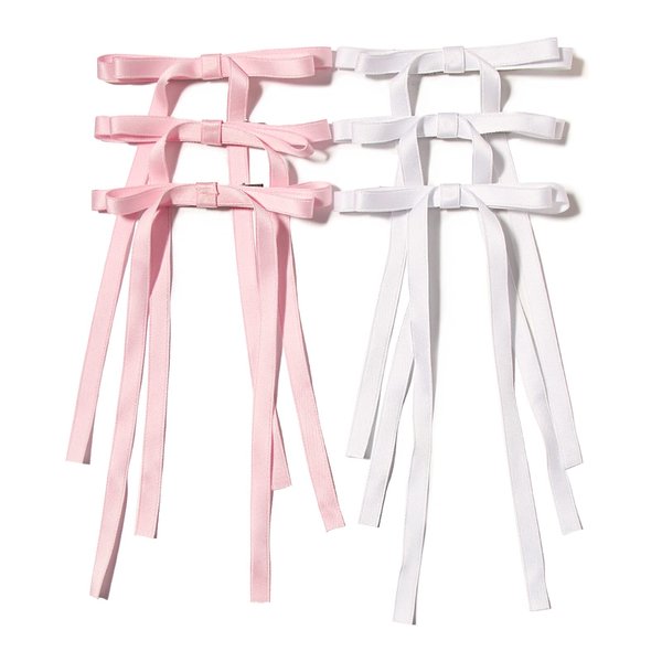 LFOUVRE Bow Hair Clips for Women, 6pcs Hair Bow Clip for Girl, Bowknot Hair Ribbon for Women, Hair Clip with Long Tail,Tassel Hair Bows for Women,Bow Clip Barrette Hairpin, Hair Accessories for Women
