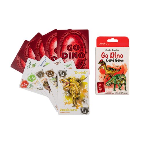 CLADE-GRAVIM Dinosaur Card Games - Old Bones and Go Dino Bundle Playing Cards Dinosaur Game (2 Games)