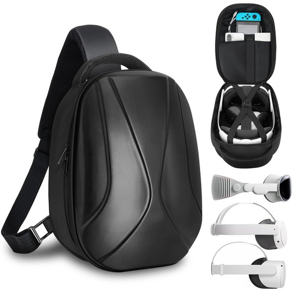 BnLnHOGVR Quest 3 Carrying Case Compitable with Meta Quest 3/Quest 2/Vision Pro VR Headset, Expand Capacity for Elite Head Strap and Controller Accessories, Ultra Unique Design for Comfort Travel
