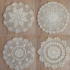 SouthMage 4 Hand Crochet Round Lace Doilies 12 inches For Table Placemats
