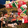 139PCS Christmas Balloon Garland Kit, Red Dark Green White and Metallic Gold Xmas Balloon Arch Set with Candy Cane Gift Box Foil Balloons for New Year Decor Holiday Birthday Party Decorations Supplies