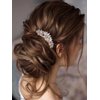 JONKY Bride Wedding Rhinestone Hair Side Comb Silver Pearl Bridal Hair Combs Crystal Hair Pieces Daily Hair Accessories for Women and Girls (Style2)
